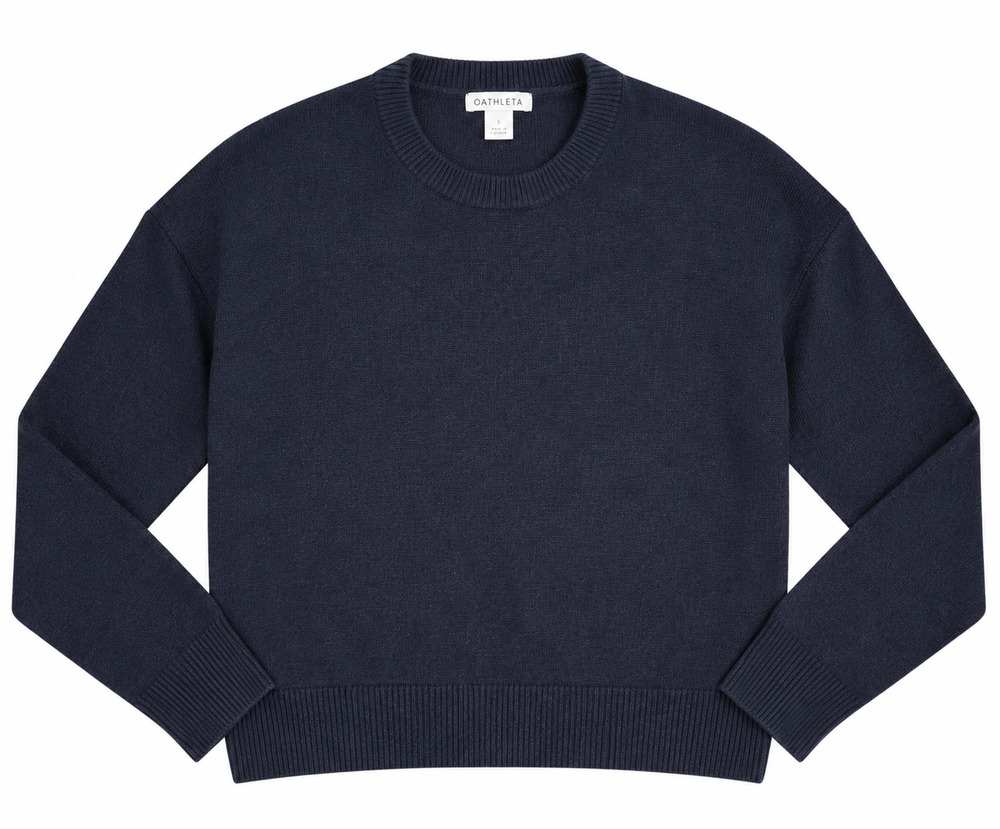 Athleta Merino Wool Cashmere Crewneck Sweater Navy Blue Size Small